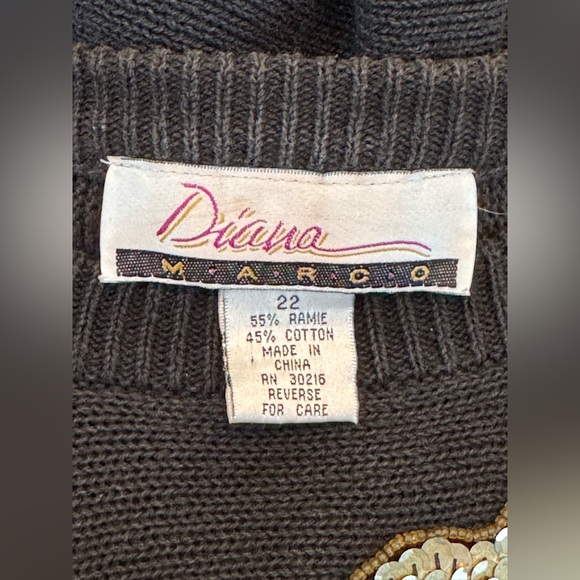 Diana Marco vintage sequin sweater size 22 - Picture 7 of 7